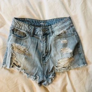 Denim jean high waisted shorts